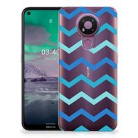 Nokia 3.4 TPU bumper Zigzag Blauw