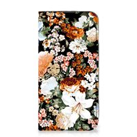 Smart Cover voor iPhone 14 Dark Flowers - thumbnail