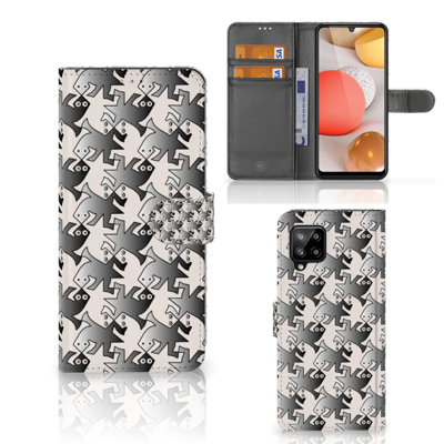 Samsung Galaxy A42 5G Telefoonhoesje met Pasjes Salamander Grey Samsung Galaxy A42 5G Telefoonhoesje met Pasjes Salamander Grey