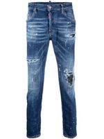 DSQUARED2 jean slim à effet usé - Bleu