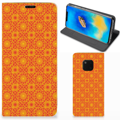Huawei Mate 20 Pro Hoesje met Magneet Batik Oranje