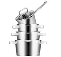 Sola - Diamond Pannenset 16,16,18,20cm - Eigentijdse Uitstraling - Handig Afgietsysteem - Kookpannenset met Ingebouwde Inhoudsaanduiding