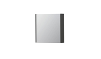 INK® SPK1 spiegelkast met 1 dubbel gespiegelde deur, 1 verstelbaar glazen planchet, stopcontact en schakelaar 60 x 14 x 60 cm, mat antraciet