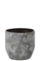 J-Line Bloempot Ruw Metaal Grijs