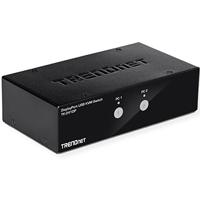 TRENDnet TK-241DP DisplayPort KVM Switch 2 poorten, DisplayPort 1.2 KVM, verbindt en bestuurt twee computers, ondersteunt 4K UHD-resolutie, 3840 x 2160 bij 60 Hz, USB 2.0 Hub 2 poorten