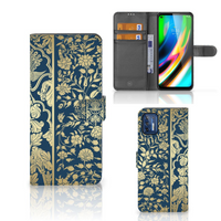 Motorola Moto G9 Plus Hoesje Beige Flowers