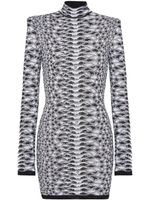 Balmain robe courte à motif en jacquard - Noir