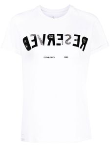 izzue t-shirt orné de cristaux à slogan imprimé - Blanc