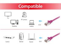 Equip 605551 RJ45 Netwerkkabel, patchkabel CAT 6 S/FTP 2.00 m Violet Vergulde steekcontacten 1 stuk(s) - thumbnail