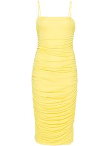 PINKO robe mi-longue froncée - Jaune