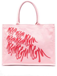 MSGM sac porté épaule à logo imprimé - Rose