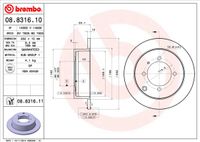 Remschijf BREMBO, Remschijftype: Massief, u.a. für Mitsubishi, KIA, Hyundai