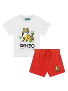 Kenzo Kids ensemble haut-short en coton à logo imprimé - Blanc