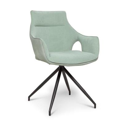 Armstoel Candice - Combi stof/PU Lichtgroen