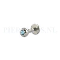 Labret 1.2mm aquamarijn 8 mm - thumbnail