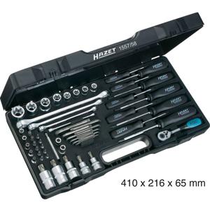 Hazet 1557/58 Dopsleutelset Metrisch 1/4 (6.3 mm), 3/8 (10 mm), 1/2 (12.5 mm) 58-delig