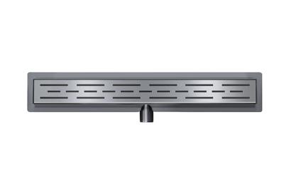 Mueller Ferro douchegoot 80x7cm met flens verouderd ijzer - gunmetal Mueller Ferro douchegoot 80x7cm met flens verouderd ijzer - gunmetal