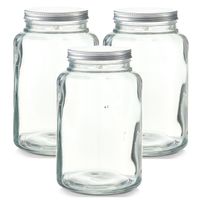 3x Grote glazen voorraadpotten/koekjespotten 4900 ml 17 x 28 cm