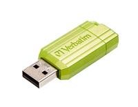 Verbatim Pinstripe USB-drive - 32 GB, USB-stick, schuifmechanisme, Eucalyptus Green