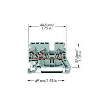 WAGO 870-681 Doorgangsklem 5 mm Spanveer Toewijzing: L Grijs 100 stuk(s)