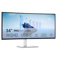 Dell 34 Plus USB-C Monitor - S3425DW, WQHD (3440x1440), 21:9 Gebogen, 120Hz, VA, 1ms, AMD FreeSync Premium, HDR10, Hoogteverstelling, Ingebouwde Luidsprekers, 2 USB-C, 2 HDMI, 3 Jaar Garantie