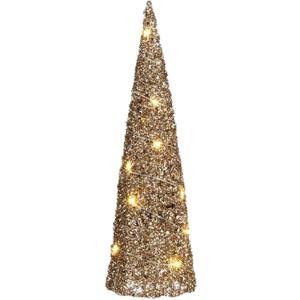 House of Seasons LED kegel kerstboom lamp - champagne - 15 leds - H40 cm -kerstverlichting