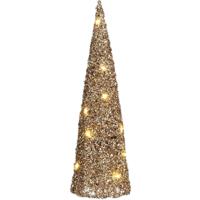 House of Seasons LED kegel kerstboom lamp - champagne - 15 leds - H40 cm -kerstverlichting - thumbnail