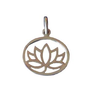 Zilveren Hanger Lotus Rond - 18 x 15 mm