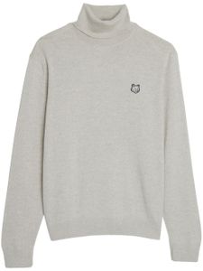 Maison Kitsuné pull en laine à col roulé - Gris