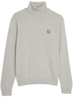 Maison Kitsuné pull en laine à col roulé - Gris