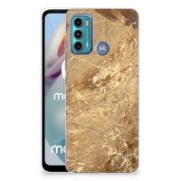 Motorola Moto G60 TPU Siliconen Hoesje Marmer Creme