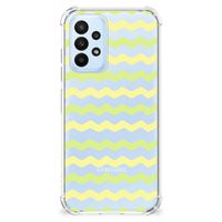 Samsung Galaxy A23 Doorzichtige Silicone Hoesje Waves Yellow