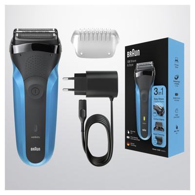 Braun Series 3 310BT Scheerapparaat met scheerblad Trimmer Zwart, Blauw