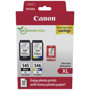 Canon Inktcartridge PG-545XL/CL-546XL Photo Value Pack Origineel 2-pack Zwart, Cyaan, Magenta, Geel 8286B011