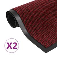 VidaXL Droogloopmatten 2 st rechthoekig getuft 40x60 cm rood - thumbnail