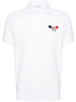 Moncler logo-patch piqué-weave polo shirt - Blanc