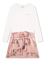 Lanvin Enfant robe évasée en coton biologique à imprimé végétal - Rose