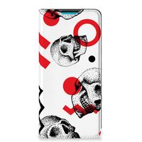 Mobiel BookCase Samsung Galaxy A73 Skull Red - thumbnail