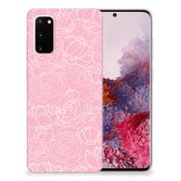 Samsung Galaxy S20 TPU Case White Flowers