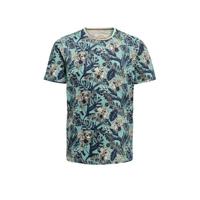 ONLY & SONS gebloemd T-shirt blauw