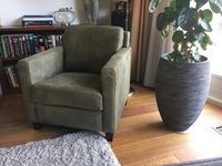 Leren fauteuil met houten poten - groen leer - Echt leer, Landelijk, ontdek de vele Leersoorten en Kleuren bij ShopX