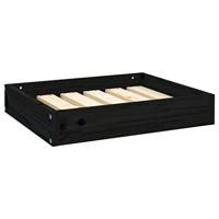 vidaXL Hondenmand 51,5x44x9 cm massief grenenhout zwart, hondenbed, houten hondenbed, hondenmeubels, dierenbed, hondenmeubel, hondenmeubelen