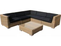 Loungeset Londen 3201 - Cappuccino - Rond vlechtwerk
