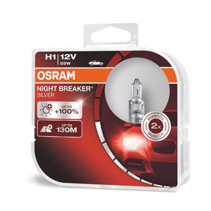 OSRAM 64150NBS Halogeenlamp Night Breaker Silver H1 55 W 12 V