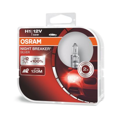 OSRAM 64150NBS Halogeenlamp Night Breaker Silver H1 55 W 12 V