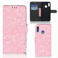 Huawei P Smart 2019 Hoesje White Flowers
