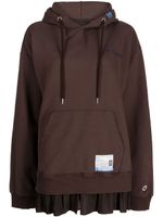 Maison MIHARA YASUHIRO hoodie en coton à patch logo - Marron - thumbnail