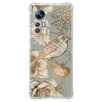 Case voor Xiaomi 12 | 12x Vintage Bird Flowers - thumbnail