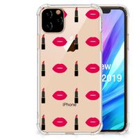 Apple iPhone 11 Pro Max Doorzichtige Silicone Hoesje Lipstick Kiss