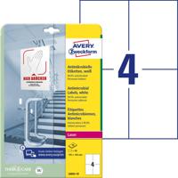 Avery-Zweckform L8003-10 Antimicrobiële etiketten 105 x 148 mm Polyester folie Wit 40 stuk(s) Permanent hechtend 10 vel - thumbnail